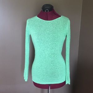 NWT Rachel Zoe Green Karla Openwork Ribbed Sweater (Size S)